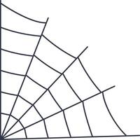 Illustration of Black Spiderweb. Halloween Cobweb Decoration. vector