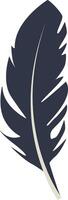 Curve Bird Feather Silhouette. vector