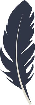 Curve Bird Feather Silhouette.