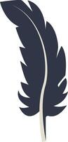 Curve Bird Feather Silhouette. Isolated on White Background. vector