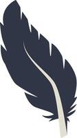 Curve Bird Feather Silhouette Isolated on White Background. vector