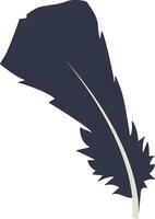 Curve Bird Feather Silhouette with Flat Design vector