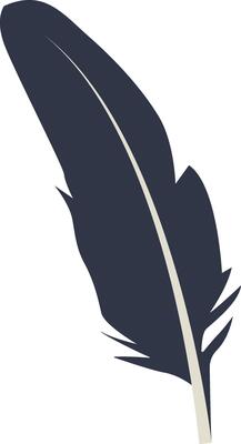 Curve Bird Feather Silhouette with Simple Design
