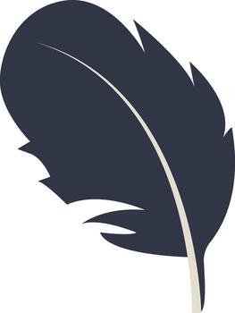 Curve Bird Feather Silhouette in Simple Style vector