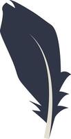 Curve Bird Feather Silhouette in Simple Style. vector