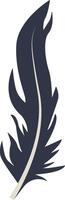 Curve Bird Feather Silhouette. Soft Plumage Silhouette vector