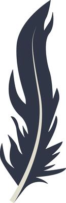 Curve Bird Feather Silhouette. Soft Plumage Silhouette