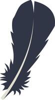 Curve Bird Feather Silhouette, Soft Plumage Silhouette vector
