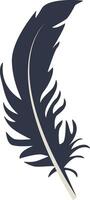 Bird Plumage Silhouette Isolated on White Background. vector
