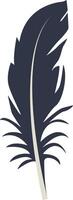 Bird Plumage Silhouette on White Background. vector