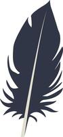 Bird Plumage Silhouette, Isolated on White Background. vector