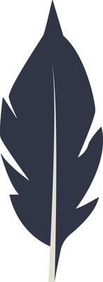 Bird Plumage Silhouette in Simple Style.