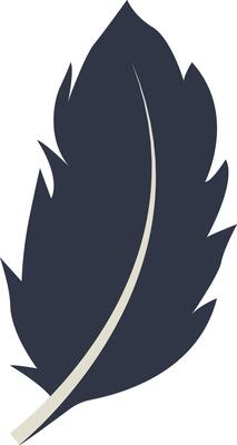 Silhouette of Bird Plumage with Simple Design.