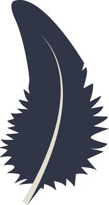 Silhouette of a Curve Bird Feather
