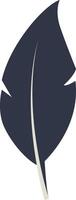 Silhouette of a Curve Bird Feather. vector