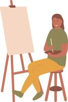 Artist Painting Illustration with Flat Design vector