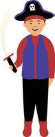 Children Pirate Character with Cartoon Design. vector