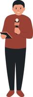 Professional Journalist Illustration with Flat Design vector