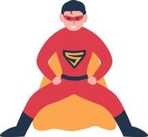 Male Superhero Illustration in Flat Design. vector