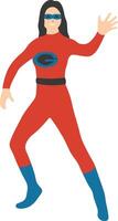 Female Superhero Illustration with Flat Design vector