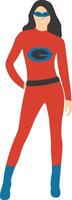 Female Superhero Illustration with Cartoon Design. vector