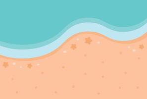 Summer Beach Background Illustration with Flat Design. vector