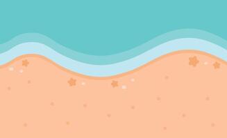 Summer Beach Background Illustration in Cartoon Style. vector
