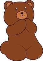 Cute Bear Illustration with Cartoon Design vector