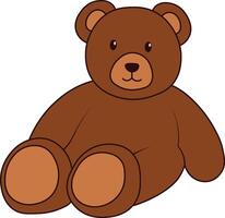 Cute Bear Illustration with Cartoon Design. vector