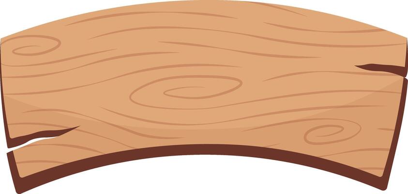 Wooden Sign Board Illustration Isolated on White Background.