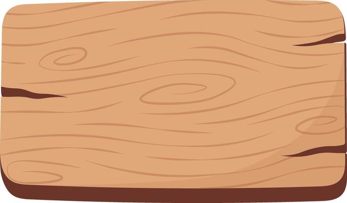 Wooden Sign Board Illustration. Isolated on White Background.
