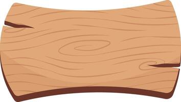 Wooden Sign Board Illustration with Cartoon Style. Isolated on White Background. vector