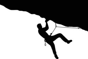 People Climbing Silhouette. Isolated on White Background vector