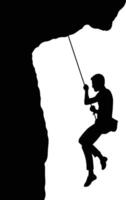 People Climbing Silhouette Isolated on White Background vector
