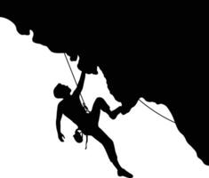 People Climbing Silhouette Isolated on White Background. vector