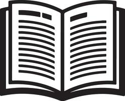 Open book icon with text and lines vector
