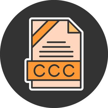 CCC Format Minimal Filled Grey Circle Icon vector