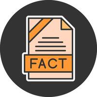 FACT Format Minimal Filled Grey Circle Icon vector