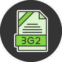 3G2 Format Minimal Filled Grey Circle Icon vector
