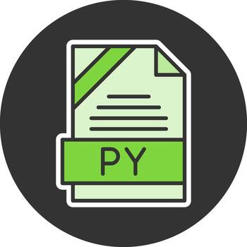 py formato mínimo lleno gris circulo icono vector