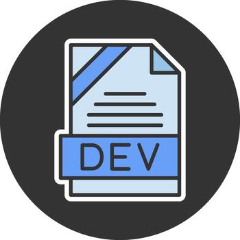 DEV Format Minimal Filled Grey Circle Icon vector