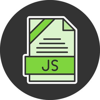 JS Format Minimal Filled Grey Circle Icon vector