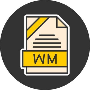WM Format Minimal Filled Grey Circle Icon vector