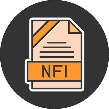 NFI Format Minimal Filled Grey Circle Icon vector