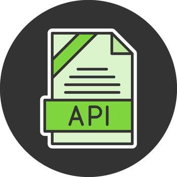 API Format Minimal Filled Grey Circle Icon vector