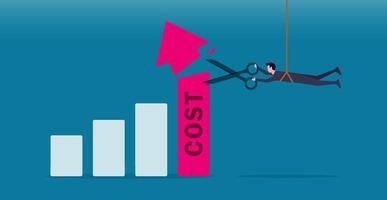 Cut or decrease cost to increase profitability by minimizing expenses. vector