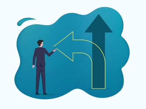 Decision to change to better opportunity. Shifting priorities and reflecting careful consideration and flexibility. vector