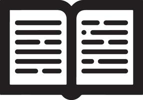 Open book icon with lines of text vector