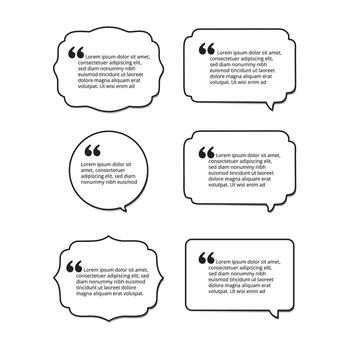 Quote Box Set with Speech Bubble Frames for Text and Testimonial Design vector