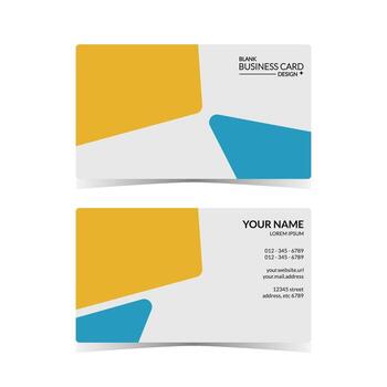 business card design template with three color combination and playful shape vector